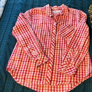 Vineyard Vines Pink and Red Gingham Button-Up Shirt